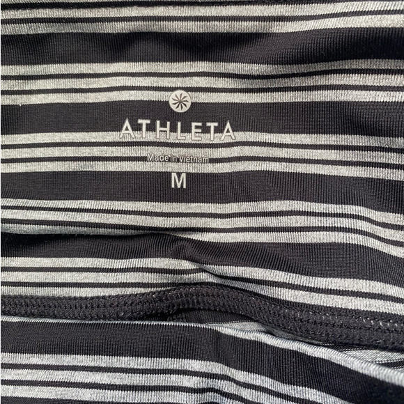 Athleta Gray & Black Stripe Capri Leggings Women's Medium - Picture 7 of 7